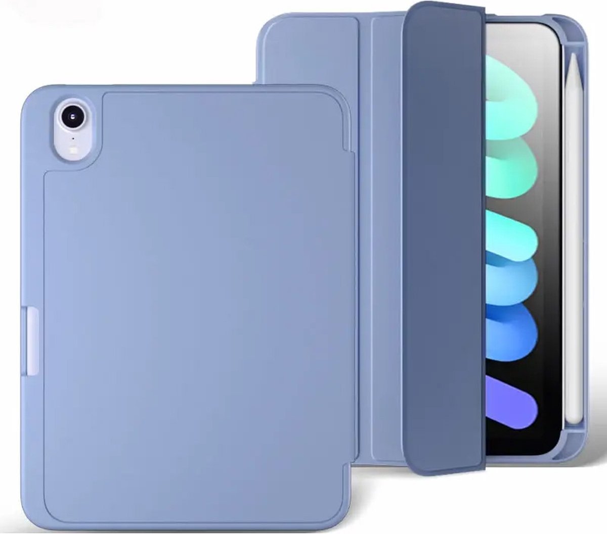 Mobiq - Flexibel Pencil Hoesje geschikt voor iPad Mini 6 (2021) - lavender grey