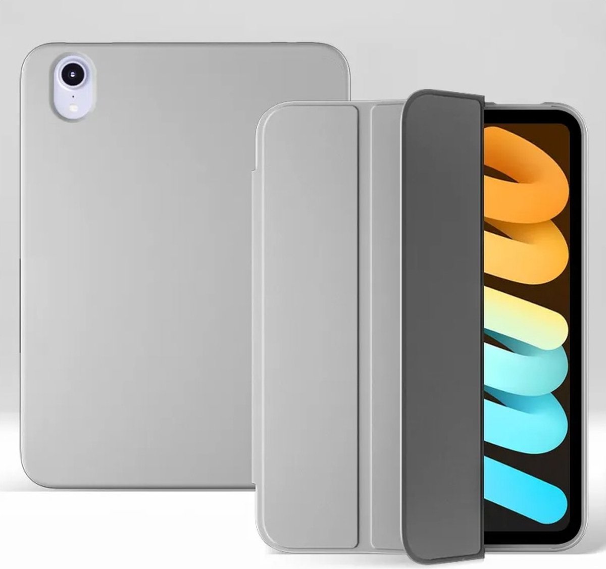 Mobiq - Flexibel Pencil Hoesje geschikt voor iPad Mini 6 (2021) - grijs