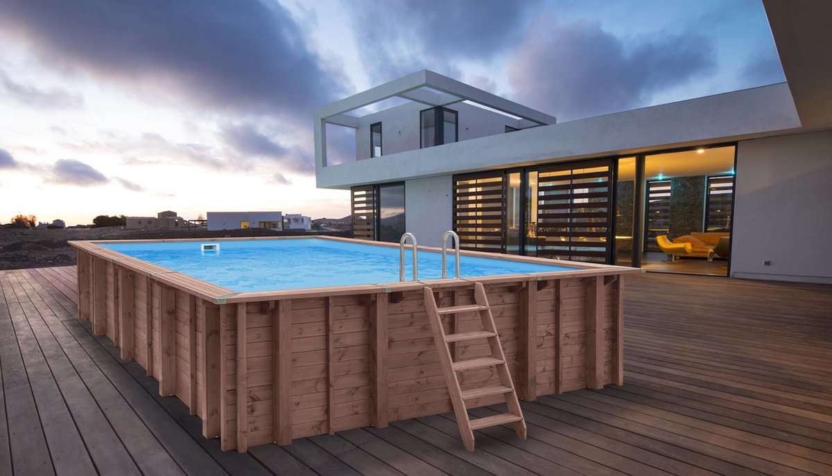 Interline Houten zwembad Bali - Rechthoekig - 790 x 400 x 138 cm