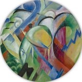 Het schaap - Franz Marc wandcirkels - Schaap schilderij rond - Wandschalen Oude meesters - Muurdecoratie industrieel - Wanddecoratie rond - Kantoor decoratie muurcirkel forex 80x80 cm