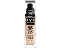 Nyx Professional Makeup Can't Stop Won't Stop Foundation - Light Porcelain - Volledig Dekkende Foundation - Zeer Licht