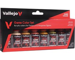 Vallejo Hobbyverf Acrylverf - 72187 Huidskleuren voor Fantasy and Wargames - Game Color - Acryl Set - 8x Verf set - 8 x18 ml