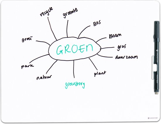 GreenStory - Sticky Whiteboard - Blanco Board - M - 29.5 x 25 cm