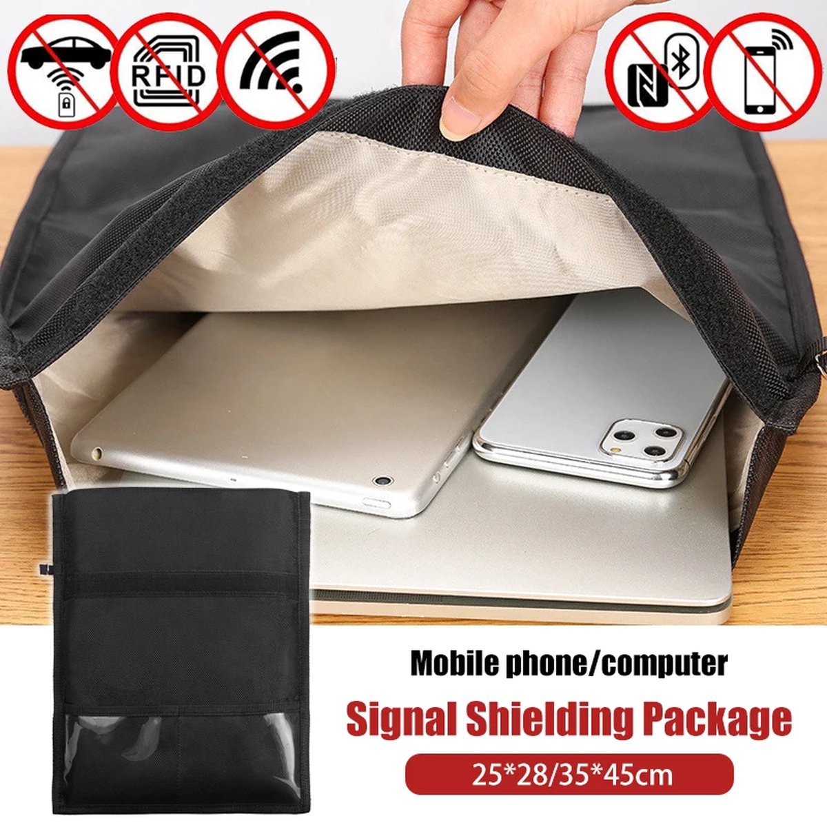 Goedkoopste Laptop Straling Signaal Afscherming Tas Faraday Tas Rfid Anti-Diefstal Mobiele Telefoon Anti-Straling Faraday Tas Auto Sleutel Signaal Bescherming Straling Blokkeren Hoes