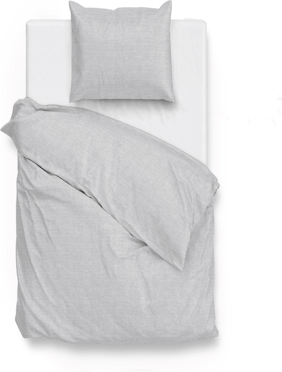 ZoHome Lino Dekbedovertrek - Eenpersoons - 140x200/220 cm - Dove Grey