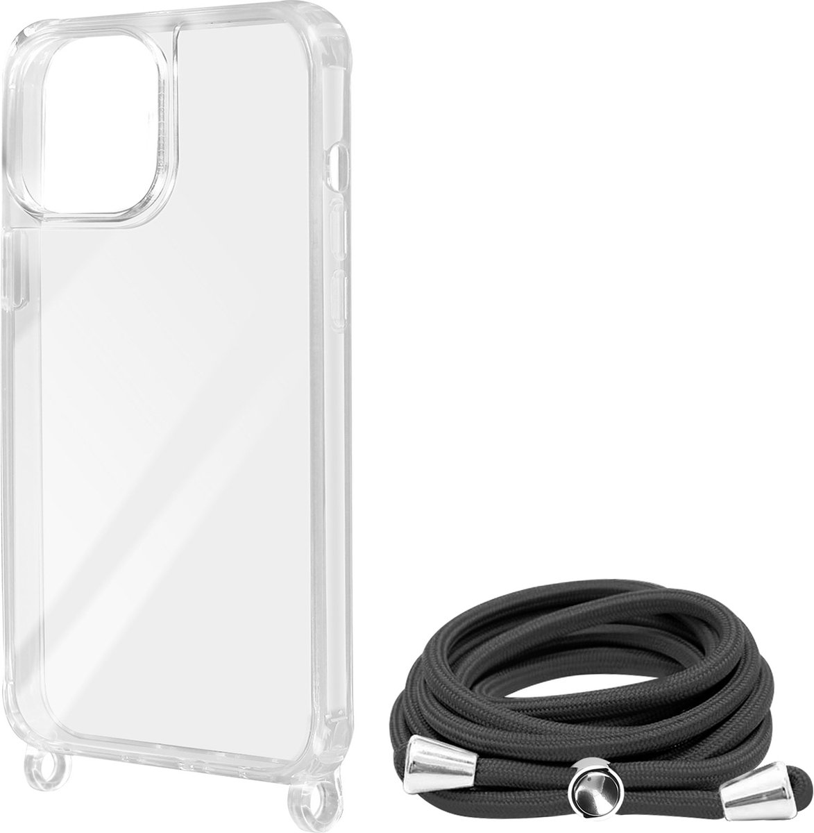 Avizar Koordhoesje Geschikt voor iPhone 14 Pro Max Stijf, Corda-serie, Transparant