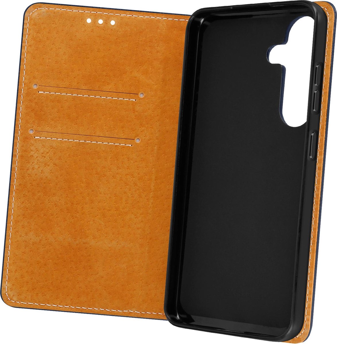Avizar Foliohoes Geschikt voor Samsung Galaxy S24 Plus Portemonnee klep, Nachtblauw