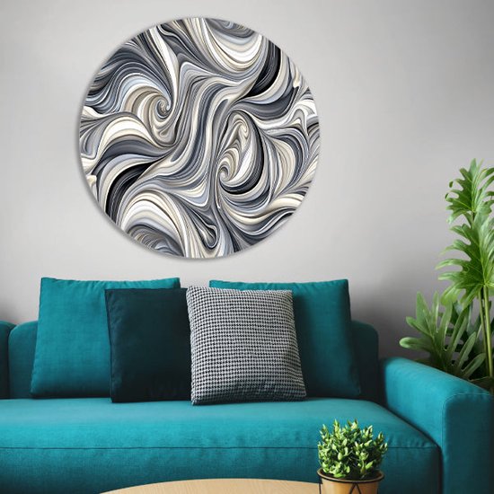 Patronen wandbord - Abstracte kunst wandschaal - Wandschalen Moderne kunst - Muurdecoratie kinderkamer - Wandpaneel - Kunstwerk muurcirkel forex 100x100 cm