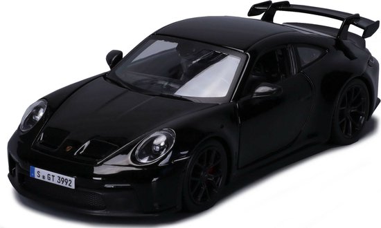 Modelauto - Porsche 911 GT3 - zwart - 19 cm - schaal 1:24 - speelgoed auto