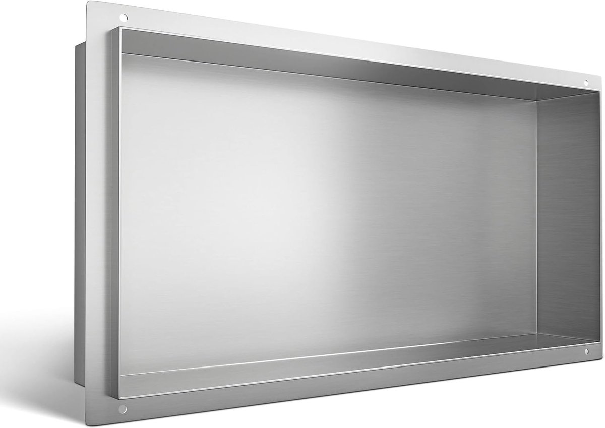 LuxeBath roestvrijstalen wandnis zwart 60x30x10 cm