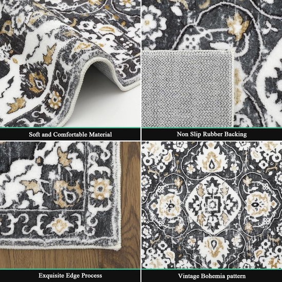 Tapis De Couloir Enyhom 50x150 Cm - Anti-dérapant Nylon Lavable - Entrée, Cuisine, Buanderie - Motif Moderne