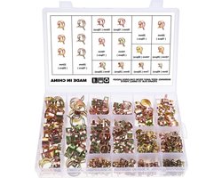 260 STKS 12 Maten 6-25mm Brandstofleiding - Slangclips Waterpijp - Luchtbuis Siliconen Vacuüm Slang Klem - Assortiment Kit Veerslangklemmen