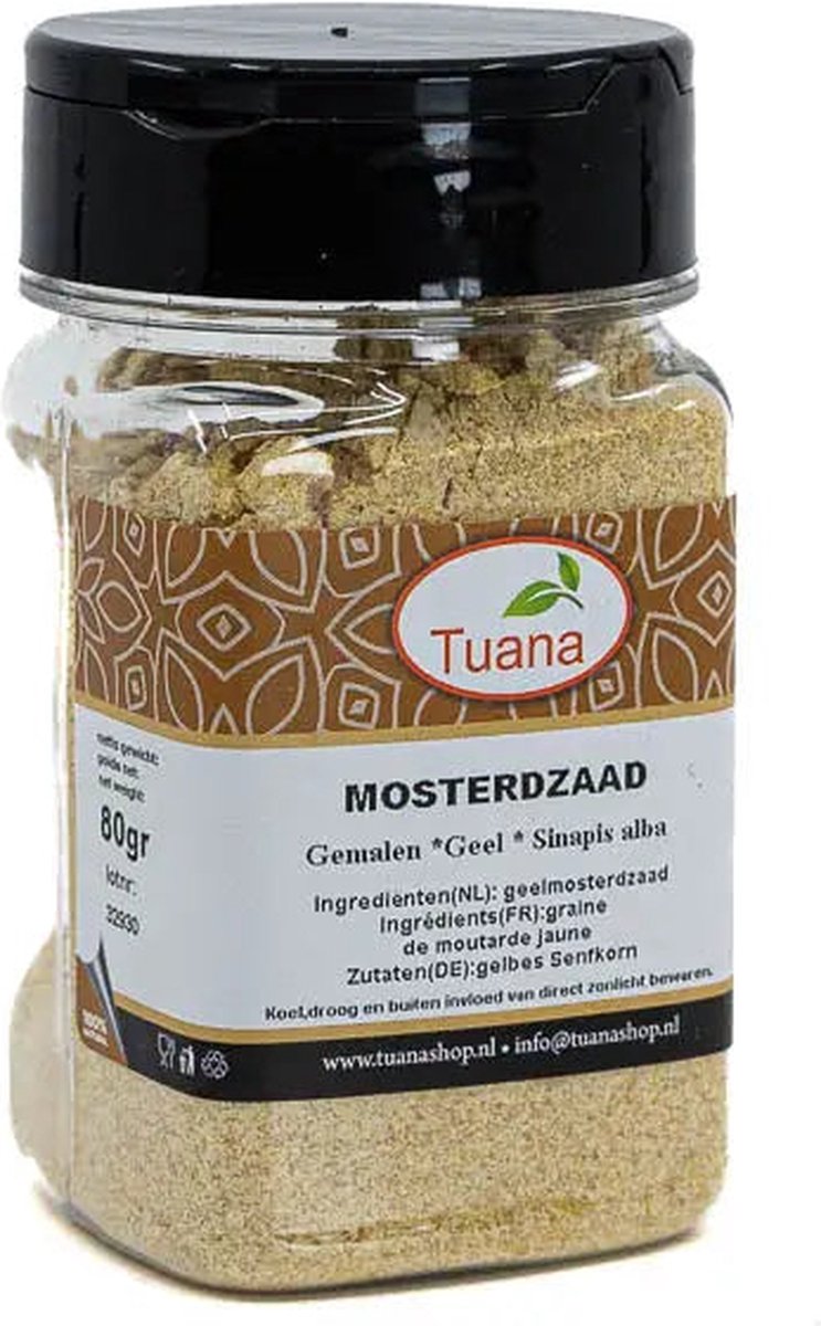 Goedkoopste Tuana Kruiden - Mosterdzaad Gemalen - Strooibus 130 Gram - Kruiden Zonder Zout - MP-M-0013