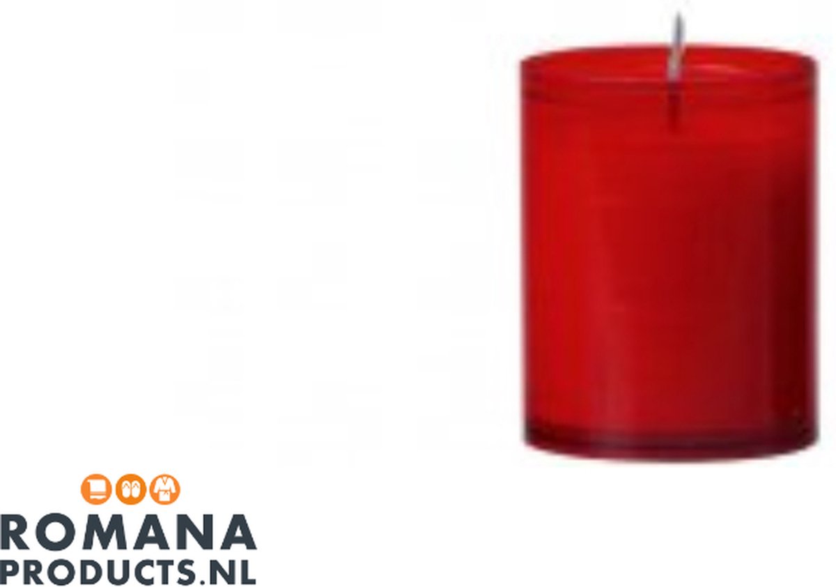 Romana Products Refill Kaarsen 24 uur 100 stuks - Rood - Langdurige Brandduur - Voor Decoratief Gebruik