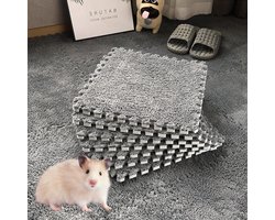 Tapijttegels Pluche kruipmat - EVA-schuim vloertegels - antislip decoupeerkussen matten - 30 x 30 x 1 cm - kinderen speelruimte - baby slaapkamer - huisdier kooi - woondecoratie - grijs Tapijttegels