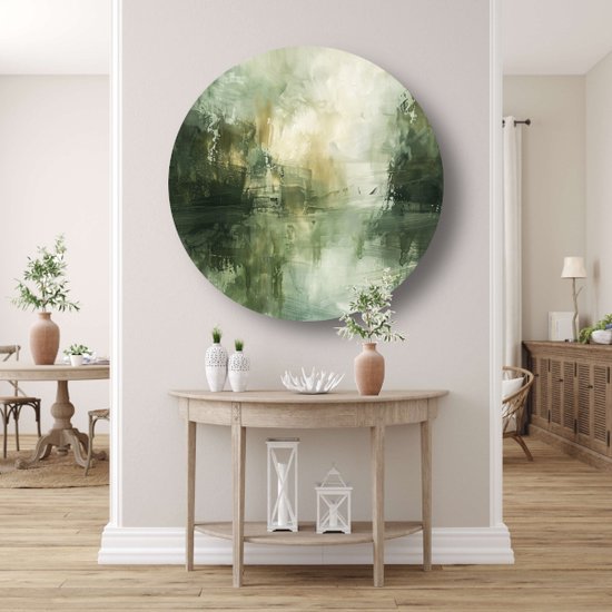Cercles muraux expressionnisme abstrait - Tableau art moderne rond - Tableau Salon - Décoration salon industriel - Tableau Forex - Décoration murale chambre cercle mural forex 90x90 cm