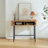 Console tafel Tvedestrand 100x50x76 cm naturel en zwart [en.casa]