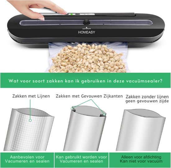 Homeasy® Vacumeermachine Seal Apparaat Foodsaver Vacuum Sealer