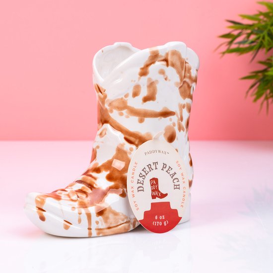 Paddywax Cowboylaars Geurkaars – Desert Peach (bruin)