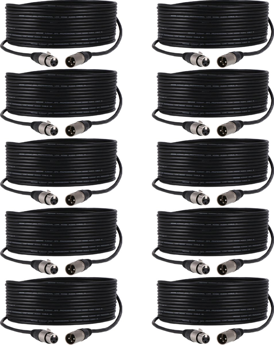 Devine 10 x MIC100 10m microfoon/DMX kabelset