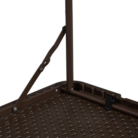 campingtafel inklapbaar - 120 x 60 cm - hoogte verstelbaar - 6 personen - tuintafel - bruin — afbeelding 5