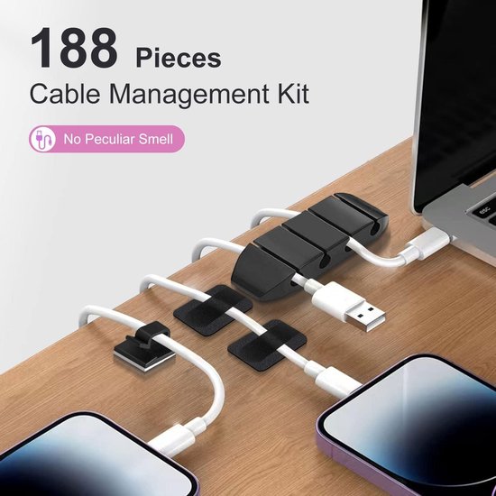 Arvok 2 Stück Kabel Aufbewahrungsbox mit Deckel, Kabel Organizer Box mit 8 verstellbaren Fächern