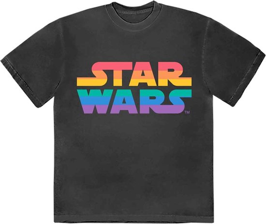 Disney Star Wars - Rainbow Logo Heren T-shirt - L - Zwart