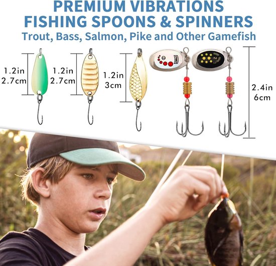 Vissen Lokt Set Met Tackle Box Voor Snoek Bass Forel Makreel Kabeljauw Zee - Vissenaccessoires Kit - Zachte Plastic Lokken Wormen Spinnerbaits - Crankbaits Jigs Hoofd Haken Visgerei - TRUSCEND — afbeelding 5