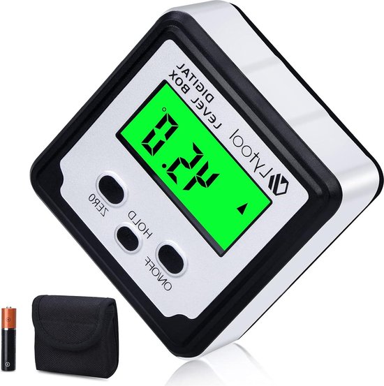 Foto: Digitale waterpasdoos mini hellingmeter met krachtige magneet achtergrondverlichting lcd bevel gauge houtbewerking