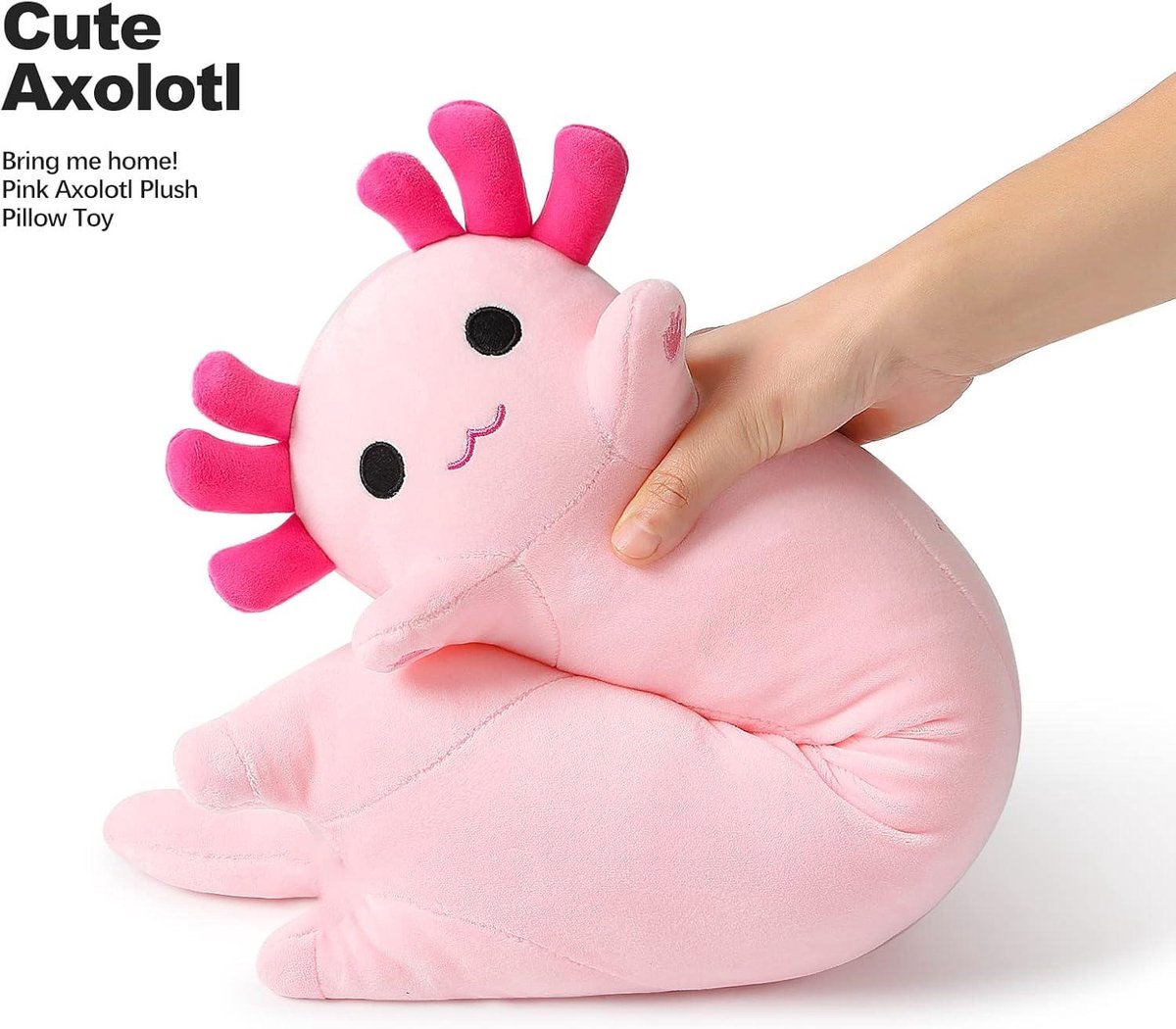 Peluche Axolotl Shownicer - Coussin Doux Et Kawaii - Salamandre Mignonne - Cadeau Enfant Ou Déco Maison