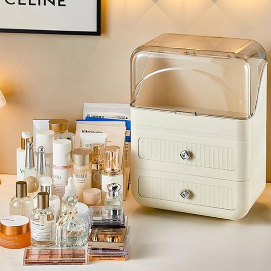 DASITON Make-up Organizer met Grote Capaciteit, 360° Roterende Make-up Kwast Houder Cosmetische Huidverzorging Opslag Organizer, 9 Vakken Make-up Kwast Houder voor Kaptafel, Badkamer, Bureau Opslag