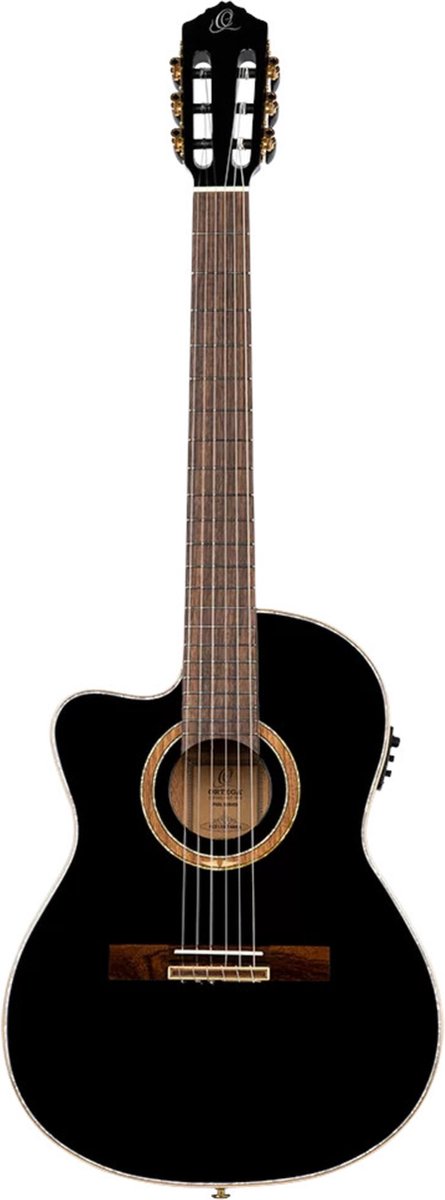 Ortega RCE138L T4 BK Lefthand - Klassieke gitaar voor linkshandigen