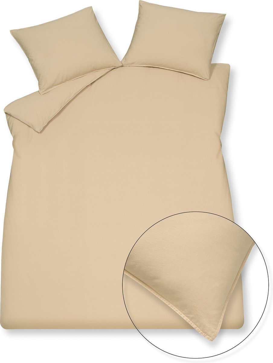 Washed Cotton Dekbedovertrek 240x220 Cm Latte