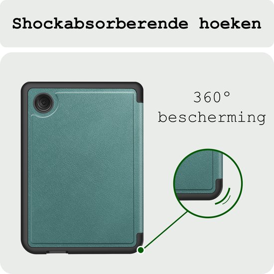 Hoes Geschikt voor Kobo Clara Colour Hoesje Bookcase Cover Hoes Trifold Met Screenprotector - Hoesje Geschikt voor Kobo Clara Colour Hoes Cover Case - Donkergroen van iMoshion — afbeelding 5