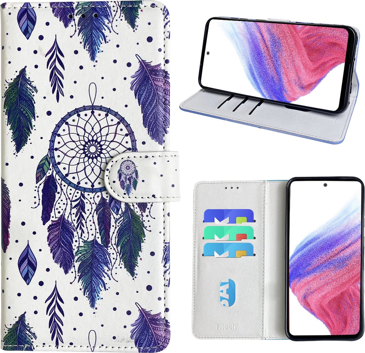 Hoesje geschikt voor Samsung Galaxy A53 Bookcase met dromenvanger print