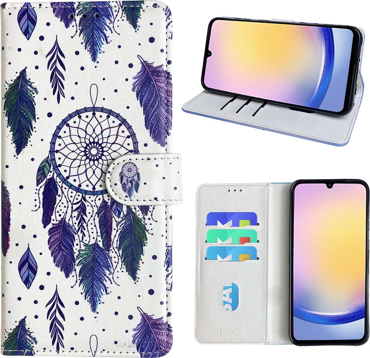 Hoesje geschikt voor Samsung Galaxy A25 Bookcase met dromenvanger print
