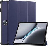 Case2go - Housse de tablette adaptée à OnePlus Pad 2 (2024)/ OnePlus Pad Pro - Housse à trois volets - Fonction Auto/Réveil - Blauw foncé