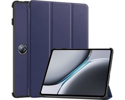 Case2go - Tablet hoes geschikt voor OnePlus Pad 2 (2024)/ OnePlus Pad Pro - Tri-fold hoes - Auto/Wake functie - Donker Blauw