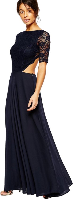 Elegante, marineblauwe maxi-jurk van John Zack
