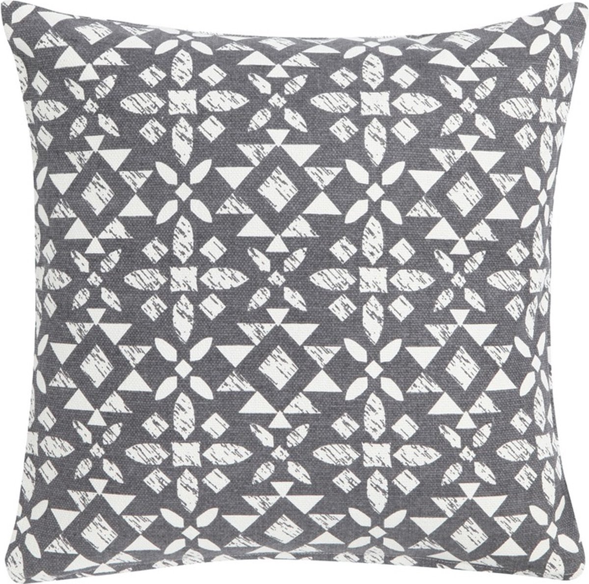 Linen & More Happy Cuba Charcoal Grijs Kussen | 45 X 45 | Sierkussen Voor Woonkamer Of Slaapkamer
