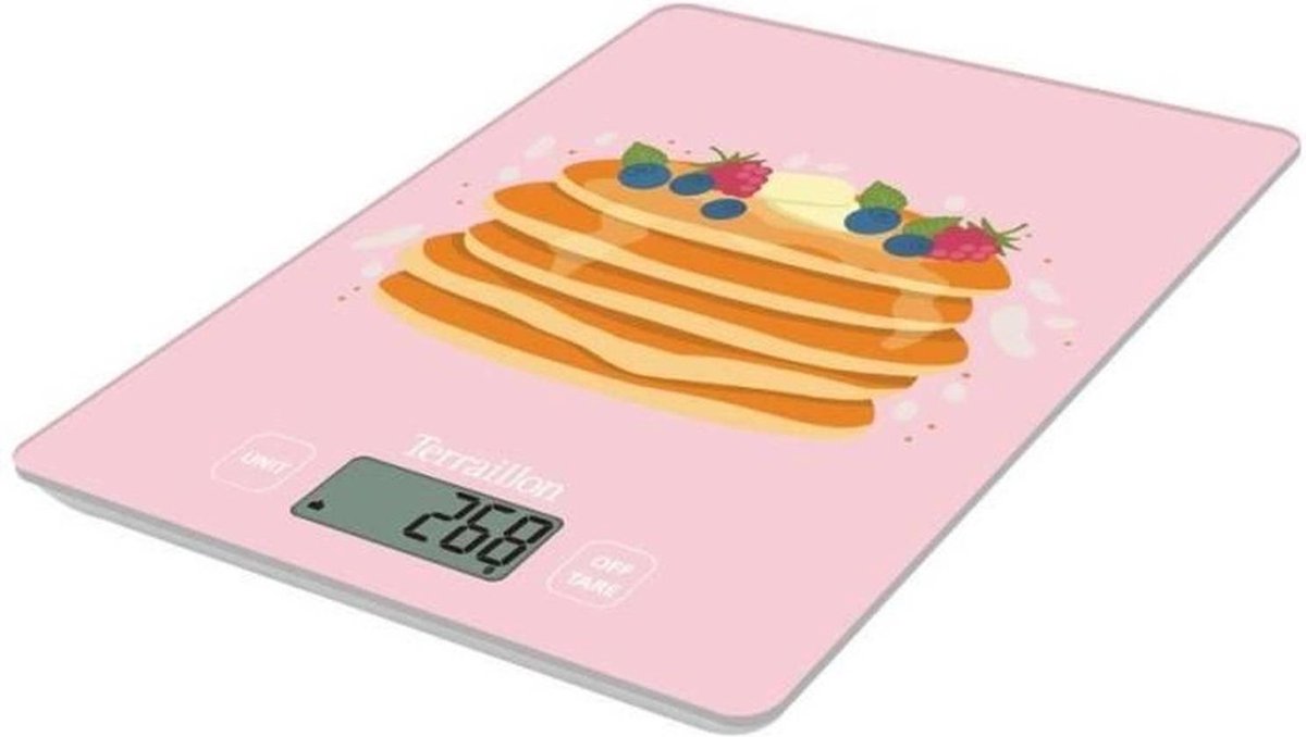 Terraillon T1040 First Crepes Party Elektronische Keukenweegschaal - Compact en Nauwkeurig met Pannenkoekprint