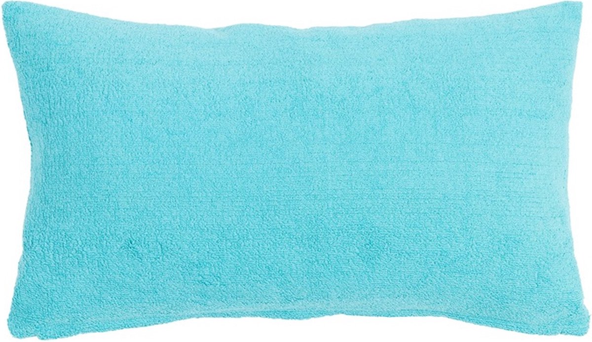 Linen & More Terry Turquoise Kussen | 30 X 50 | Sierkussen Voor Woonkamer Of Slaapkamer Blauw