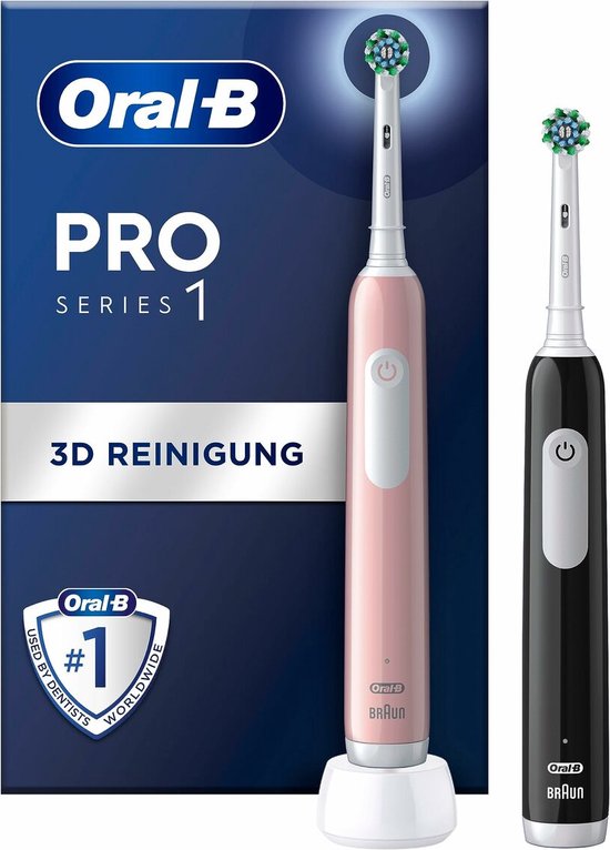 Afbeelding van Oral-B PRO 1 Elektrische Tandenborstel Zwart/Roze - Eerlijke
