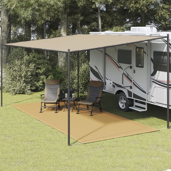 vidaXL - Tenttapijt - 250x550 - cm - HDPE - zandkleurig van Merkloos — afbeelding 5