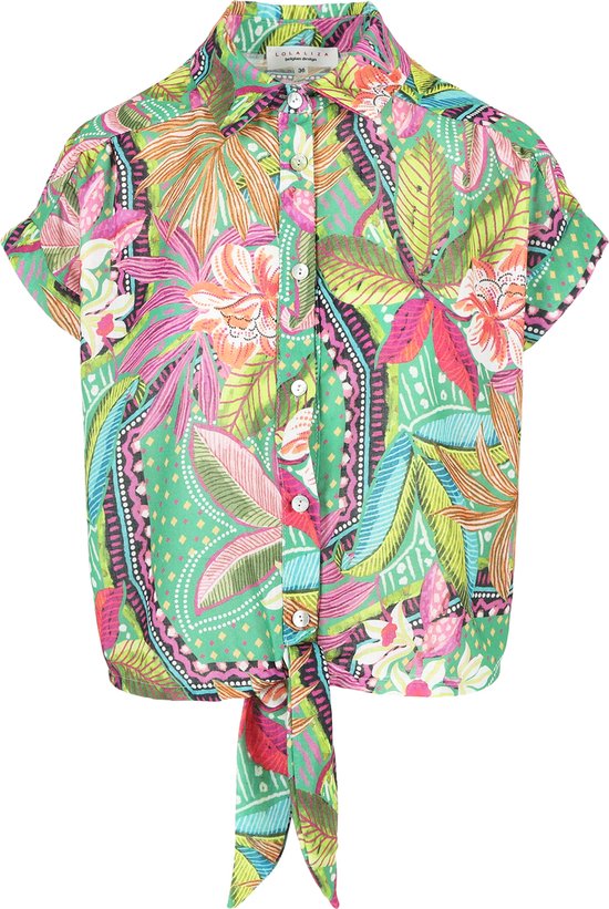 LolaLiza Blouse Cs Tropical 05702547 1783 Green Apple/pink Dames Maat - W44