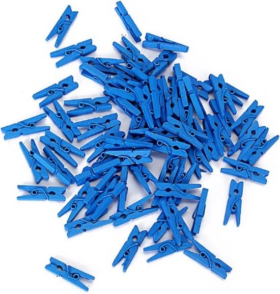 FSW-Products - Kleine Houten Mini Knijpers - 20 Stuks - Kaart Was