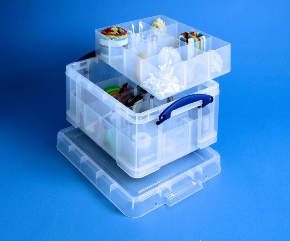 Echt nuttige plastic opbergdoos 33 liter helder (Pack van 3