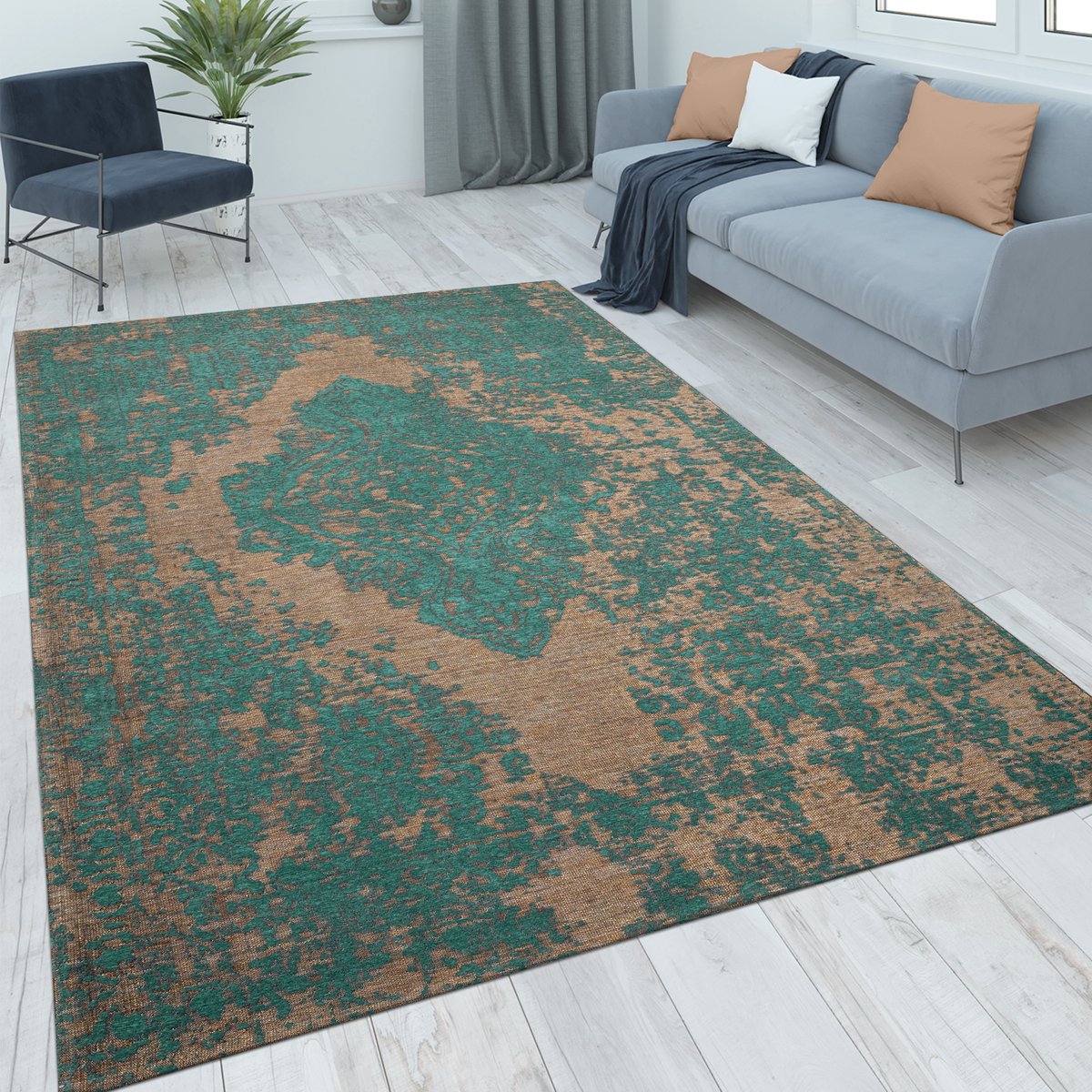Paco Home Vloerkleed Woonkamer Laagpolig Vintage Oosters Patroon Patroon Ornamenten 120x170 cm