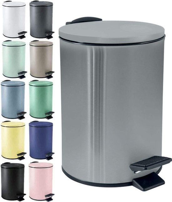KITCHEN MOVE Afvalemmer voor de keuken, 50 l, design ADMIRAL mat grijs
