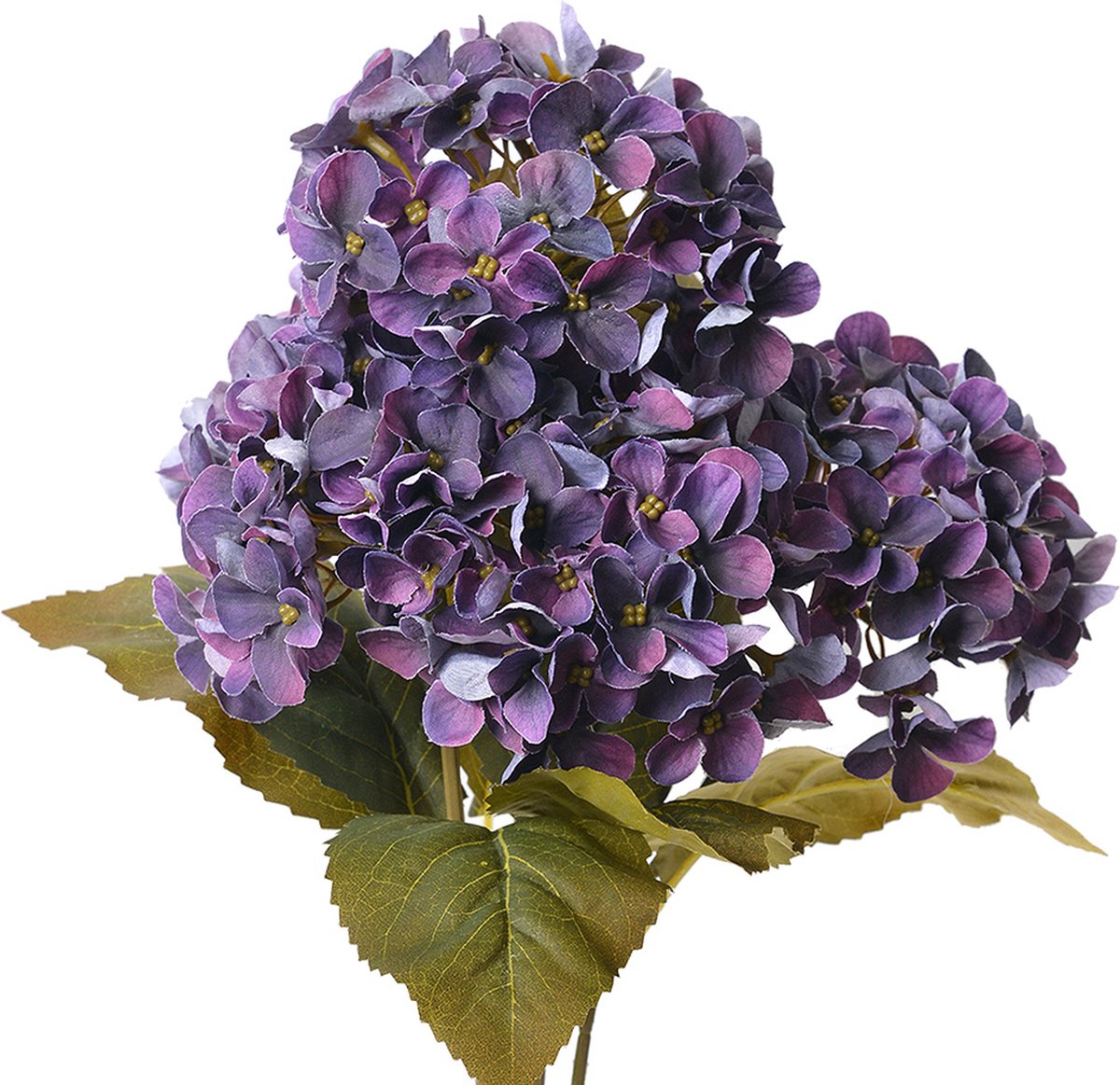 Clayre & Eef Kunstbloem Hortensia 44 cm Paars Kunststof